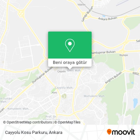 Cayyolu Kosu Parkuru harita