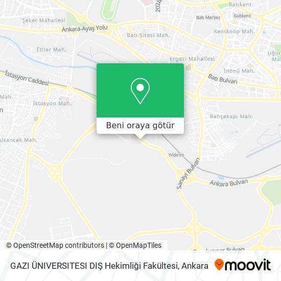 GAZI ÜNIVERSITESI DIŞ Hekimliği Fakültesi harita