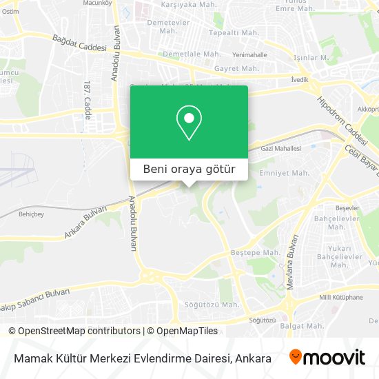 Mamak Kültür Merkezi Evlendirme Dairesi harita