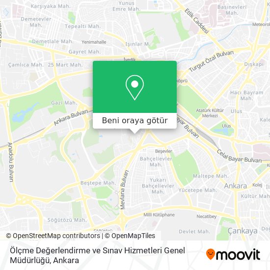 Ölçme Değerlendirme ve Sınav Hizmetleri Genel Müdürlüğü harita