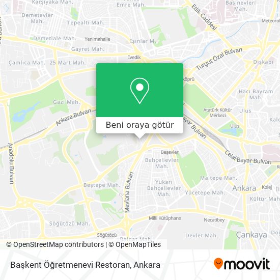 Başkent Öğretmenevi Restoran harita