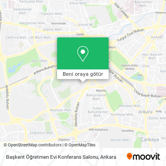 Başkent Öğretmen Evi Konferans Salonu harita