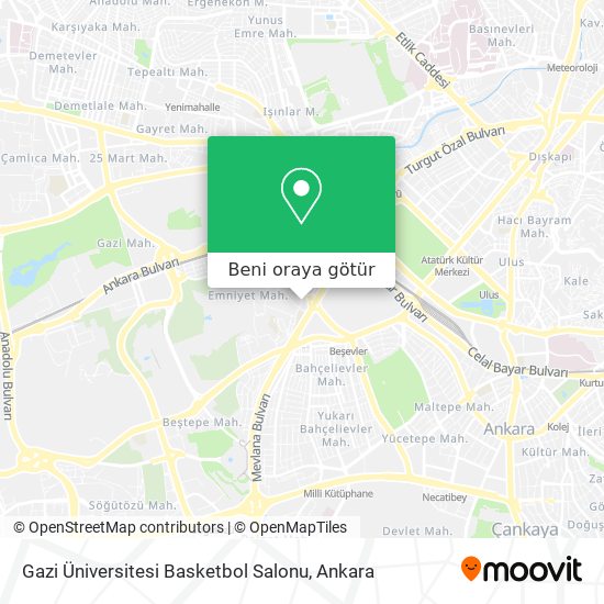 Gazi Üniversitesi Basketbol Salonu harita