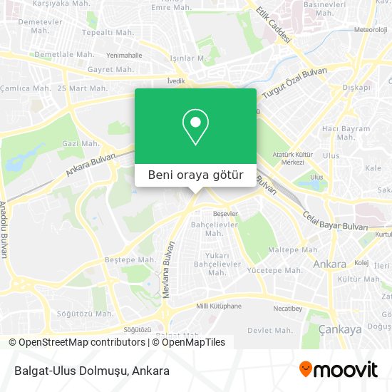 Balgat-Ulus Dolmuşu harita