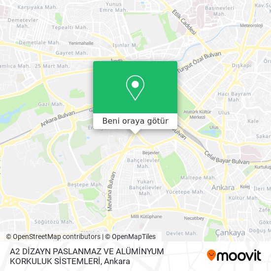 A2 DİZAYN PASLANMAZ VE ALÜMİNYUM KORKULUK SİSTEMLERİ harita
