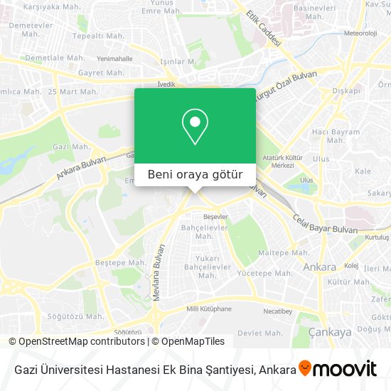 Gazi Üniversitesi Hastanesi Ek Bina Şantiyesi harita