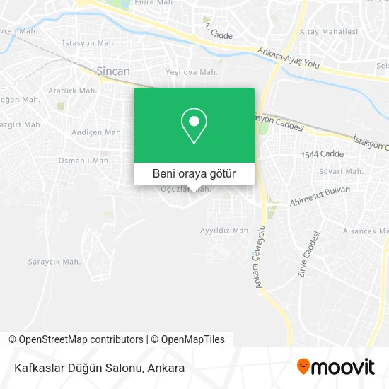 Kafkaslar Düğün Salonu harita