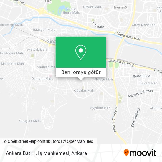 Ankara Batı 1. İş Mahkemesi harita