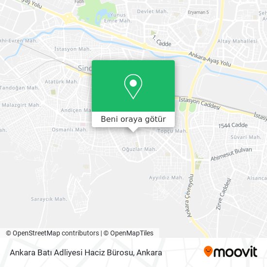 Ankara Batı Adliyesi Haciz Bürosu harita