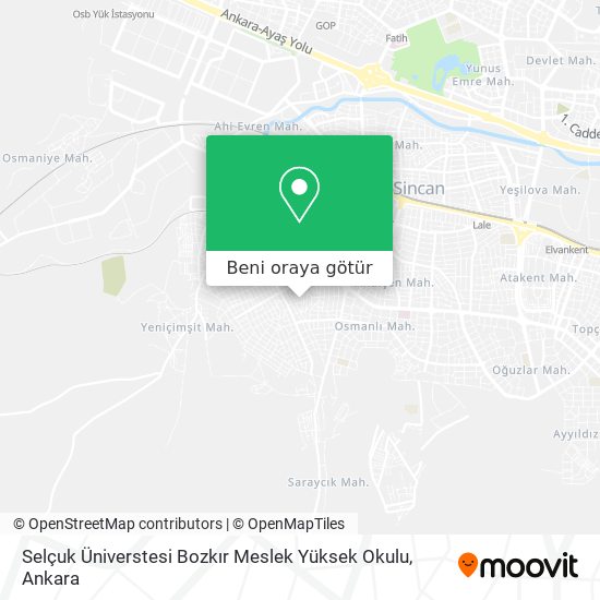 Selçuk Üniverstesi Bozkır Meslek Yüksek Okulu harita