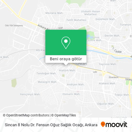 Sincan 8 Nolu Dr. Fensun Oğuz Sağlık Ocağı harita