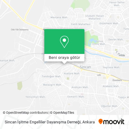 Sincan İşitme Engelliler Dayanışma Derneği harita