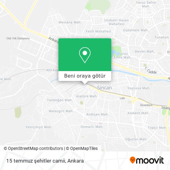 15 temmuz şehitler camii harita