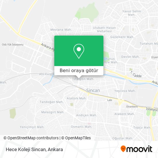 Hece Koleji Sincan harita