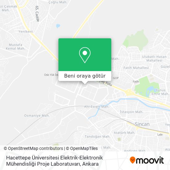 Hacettepe Üniversitesi Elektrik-Elektronik Mühendisliği Proje Laboratuvarı harita