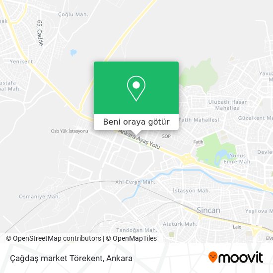 Çağdaş market Törekent harita