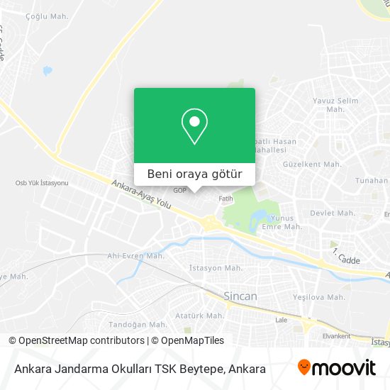 Ankara Jandarma  Okulları TSK Beytepe harita