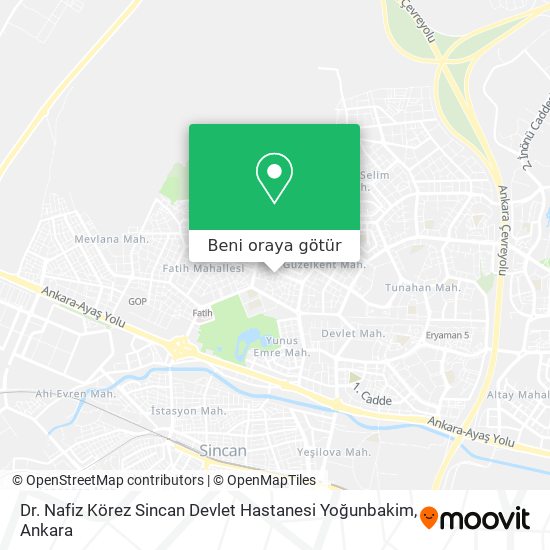 Dr. Nafiz Körez Sincan Devlet Hastanesi Yoğunbakim harita