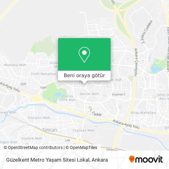 Güzelkent Metro Yaşam Sitesi Lokal harita