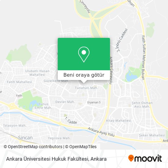 Ankara Üniversitesi Hukuk Fakültesi harita