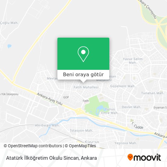 Atatürk İlköğretim Okulu Sincan harita