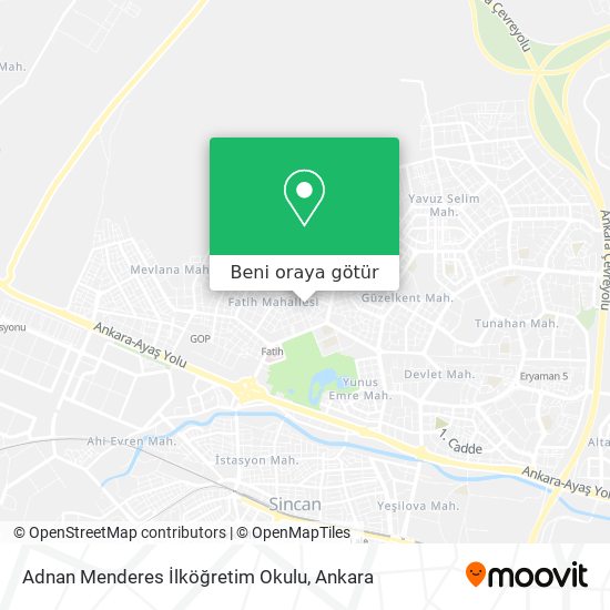 Adnan Menderes İlköğretim Okulu harita