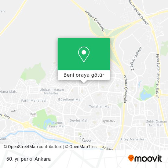 50.  yıl parkı harita