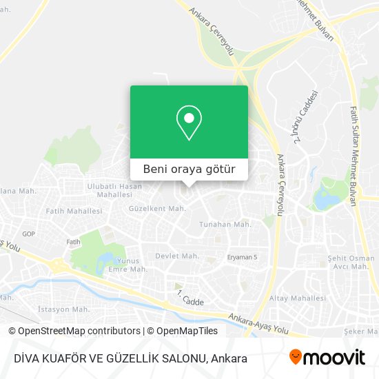 DİVA KUAFÖR VE GÜZELLİK SALONU harita