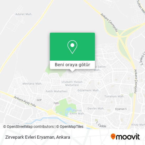 Zirvepark Evleri Eryaman harita