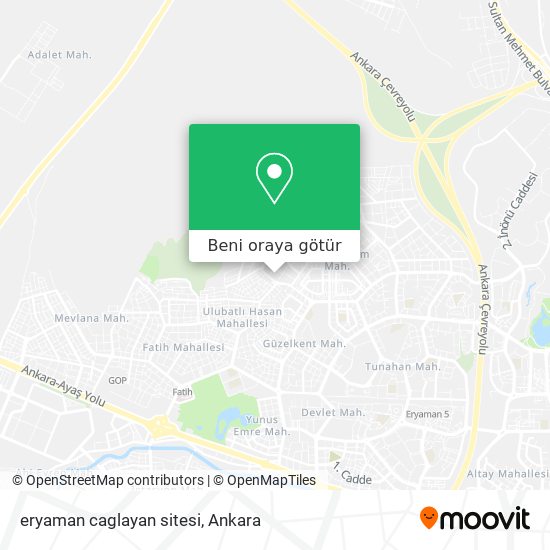 eryaman caglayan sitesi harita
