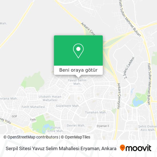 Serpil Sitesi Yavuz Selim Mahallesi Eryaman harita