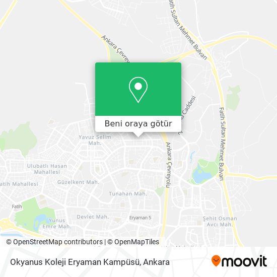 Okyanus Koleji Eryaman Kampüsü harita