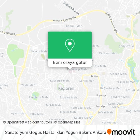 Sanatoryum Göğüs Hastalıkları Yoğun Bakım harita