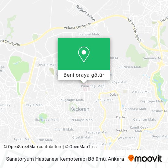 Sanatoryum Hastanesi Kemoterapi Bölümü harita