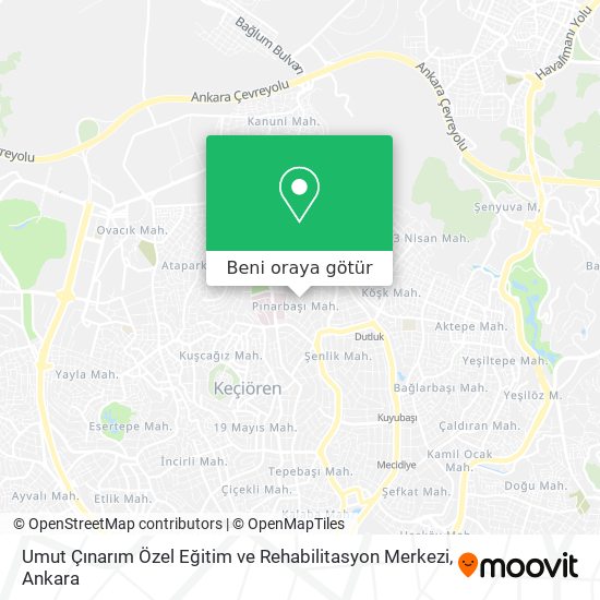 Umut Çınarım Özel Eğitim ve Rehabilitasyon Merkezi harita