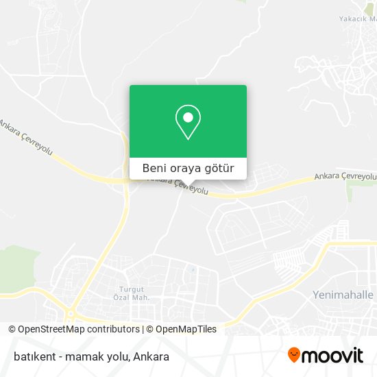 batıkent - mamak yolu harita