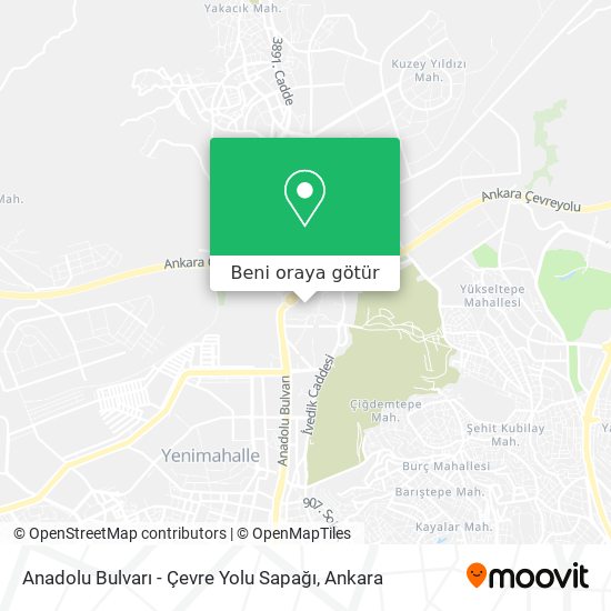 Anadolu Bulvarı - Çevre Yolu Sapağı harita
