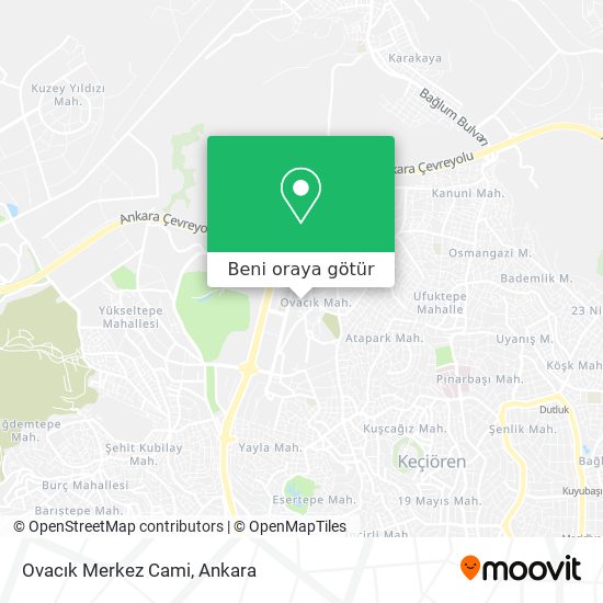 Ovacık Merkez Cami harita