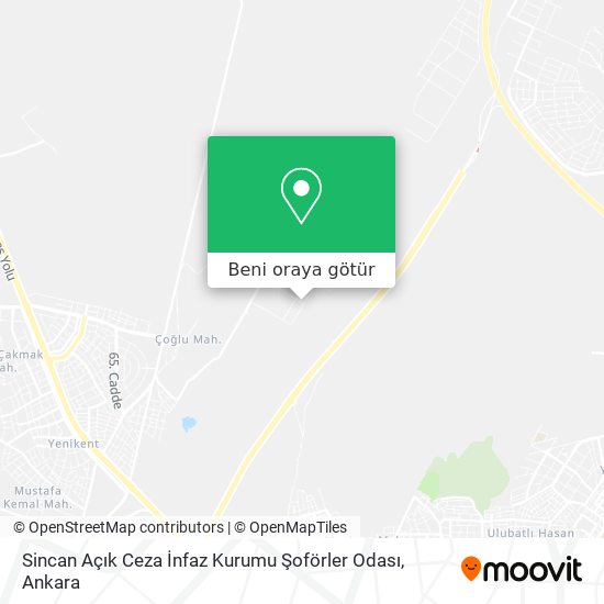 Sincan Açık Ceza İnfaz Kurumu Şoförler Odası harita