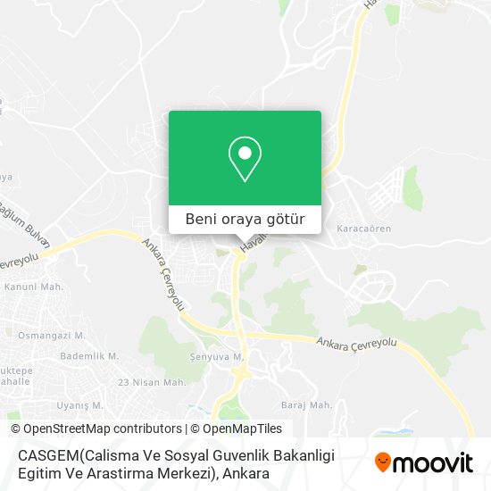 CASGEM(Calisma Ve Sosyal Guvenlik Bakanligi Egitim Ve Arastirma Merkezi) harita