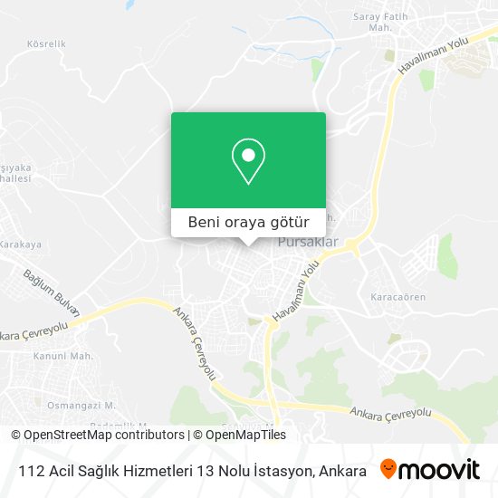 112 Acil Sağlık Hizmetleri 13 Nolu İstasyon harita