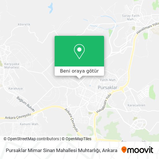 Pursaklar Mimar Sinan Mahallesi Muhtarlığı harita