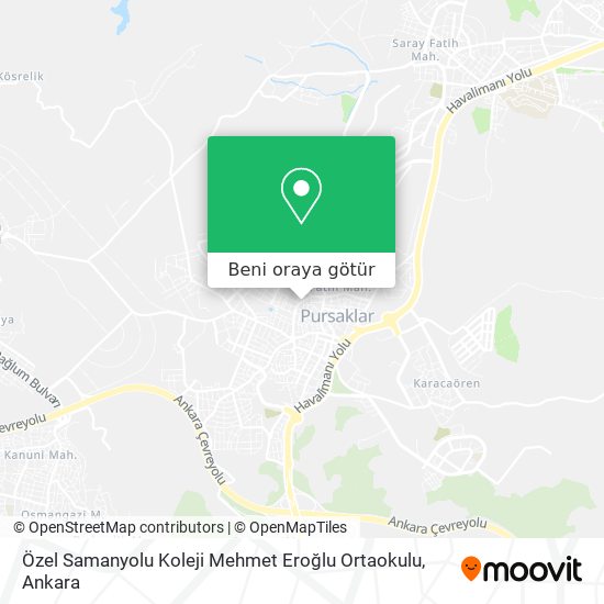 Özel Samanyolu Koleji Mehmet Eroğlu Ortaokulu harita