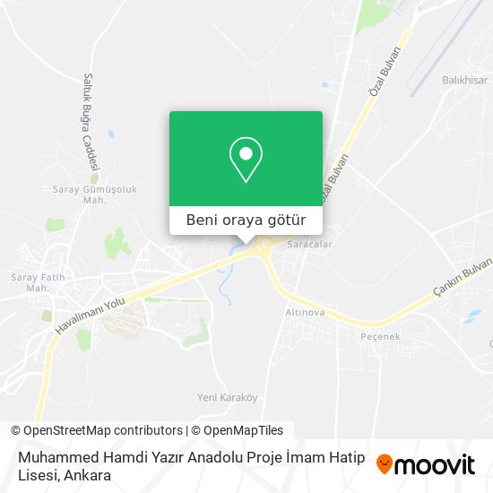 Muhammed Hamdi Yazır Anadolu Proje İmam Hatip Lisesi harita