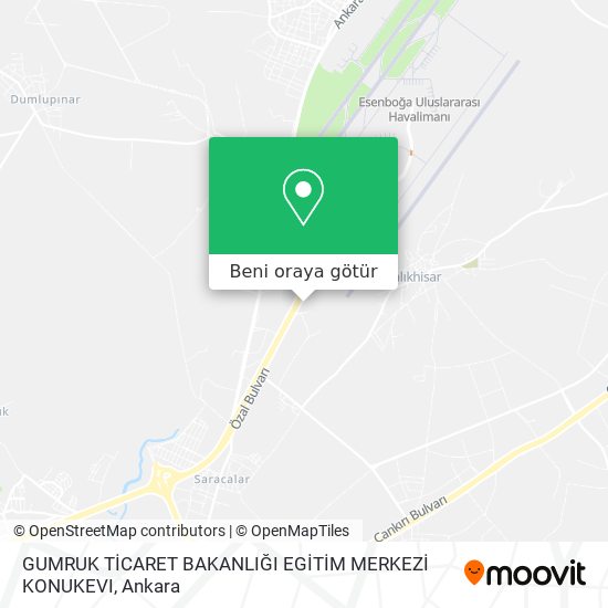 GUMRUK TİCARET BAKANLIĞI EGİTİM MERKEZİ KONUKEVI harita