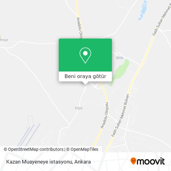 Kazan Muayeneye istasyonu harita