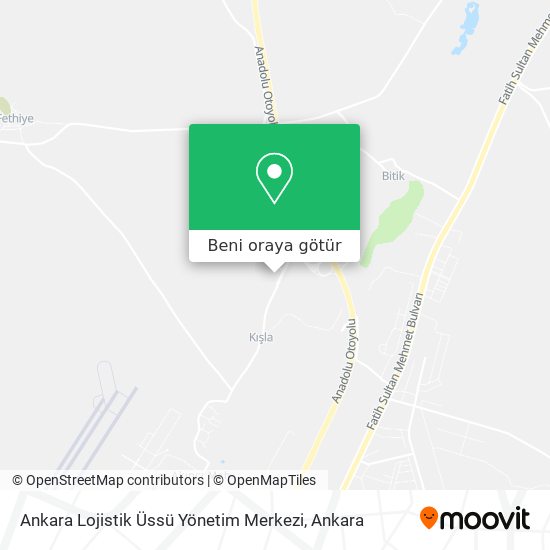 Ankara Lojistik Üssü Yönetim Merkezi harita