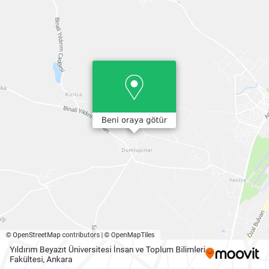 Yıldırım Beyazıt Üniversitesi İnsan ve Toplum Bilimleri Fakültesi harita