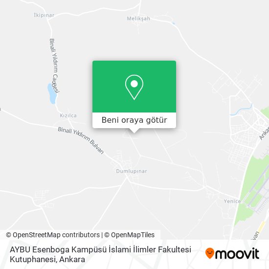 AYBU Esenboga Kampüsü İslami İlimler Fakultesi Kutuphanesi harita