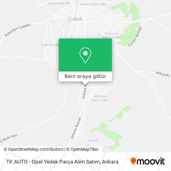 TK AUTO - Opel Yedek Parça Alım Satım harita
